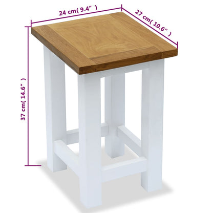 Mesa Auxiliar De Madera Maciza De Roble 27x24x37 Cm_2