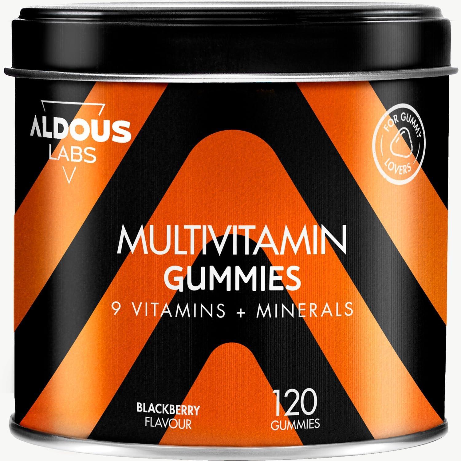 Aldous Bio Gomas multivitamínicas com sabor a amora, 120 gomas
