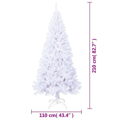 Vidaxl Árbol De Navidad Artificial Con Ramas Gruesas Pvc Blanco 210 Cm_2