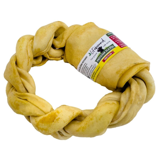 Lifebound - Hueso Masticable Natural para Perros de Piel de Ternera en Forma de Trenza con Sabor a Queso - 6 Piezas - L_0