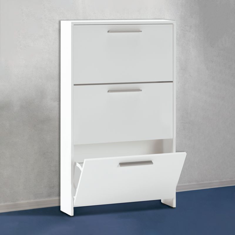 Zapatero Home 3 Puertas Melamina, Blanco, 68,5 X 110,8 X 17_3