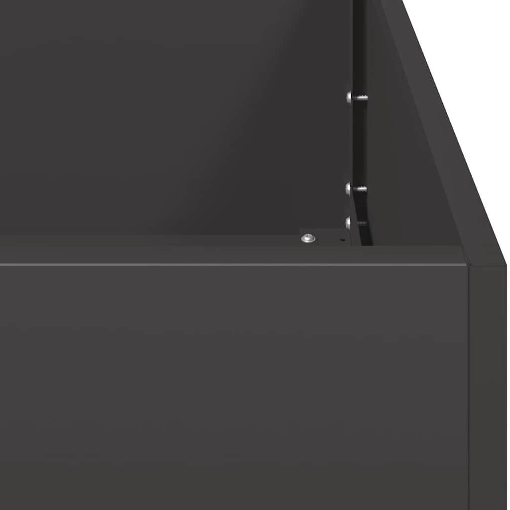 Jardinera De Acero Laminado En Frío Negro 120x40x80 Cm_5