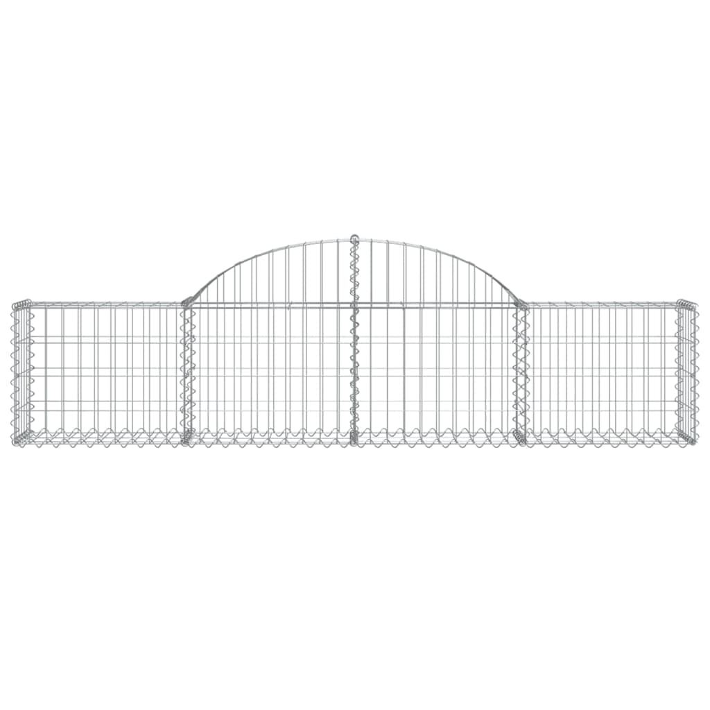 Cestas De Gaviones 7 Uds Forma De Arco Hierro 200x30x40/60 Cm_3