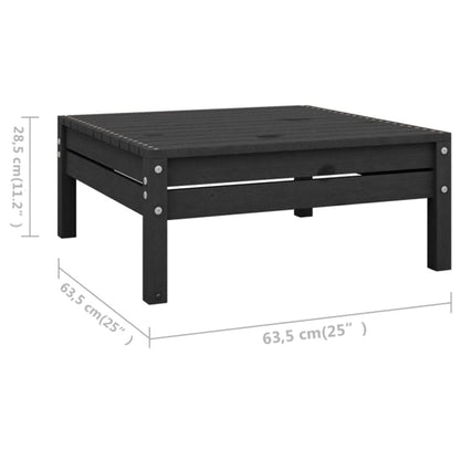 Juego De Muebles De Jardín 6 Pzas Madera De Pino Maciza Negro / Vetonek_1