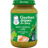 Puré de bebé biológico Gerber com brócolos, ervilhas e peru 190g