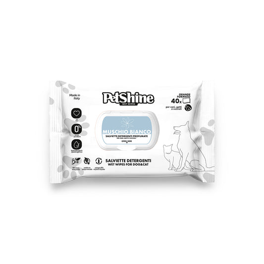 Porrini Toallitas Higiene Perro/Gato,MusgoBlanco Aloe 40ud