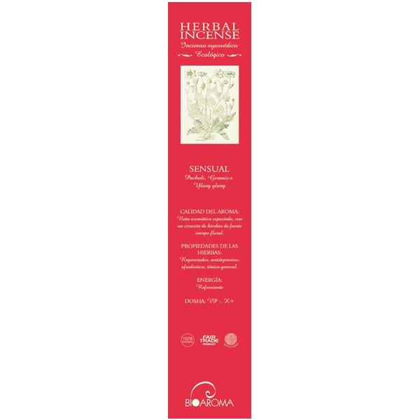 Incenso orgânico Sensual Bioaroma, 12 varetas