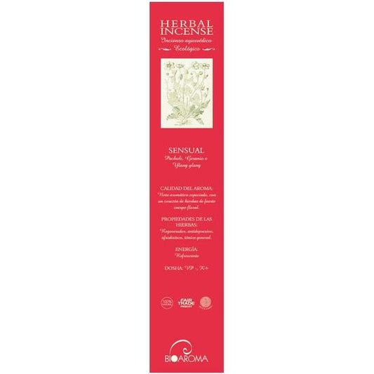 Incenso orgânico Sensual Bioaroma, 12 varetas