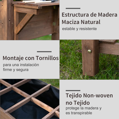 Outsunny Jardinera Elevada De Madera Maciza Para Cultivo De Plantas_5
