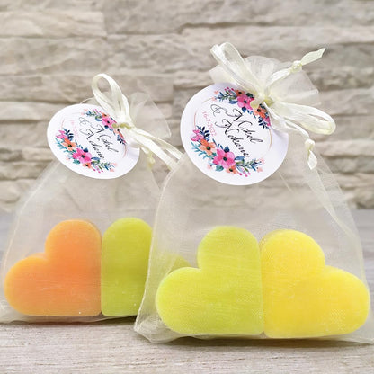 12 Jabones Aromáticos Con Forma De Corazón - Detalle Para Invitados De Eventos. Jabón Glicerina Aroma Pomelo_4