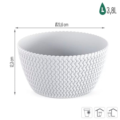 Tazón Macetero Splofy 3,8l., Dimensiones (mm) 236x236x123, Color Blanco_2