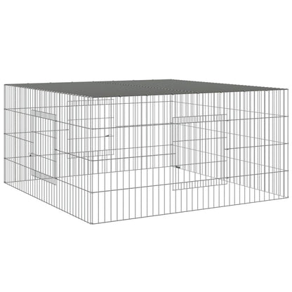 Vidaxl Jaula Para Conejos Hierro Galvanizado 110x110x55 Cm_0
