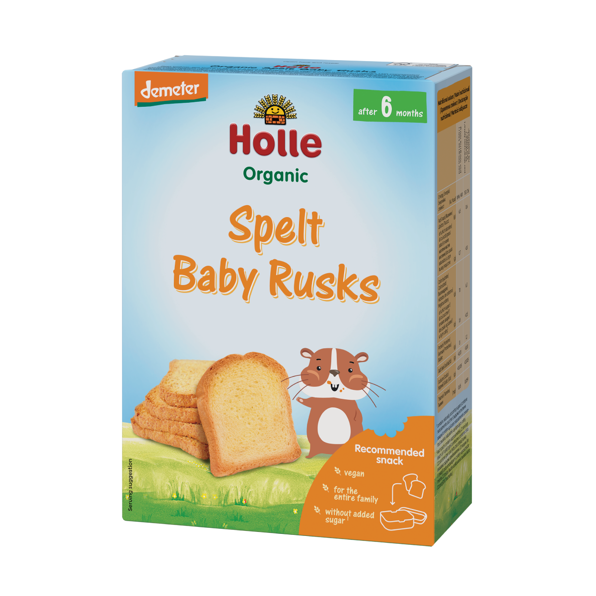Tosta de Espelta Holle Biológica para Crianças, 200g