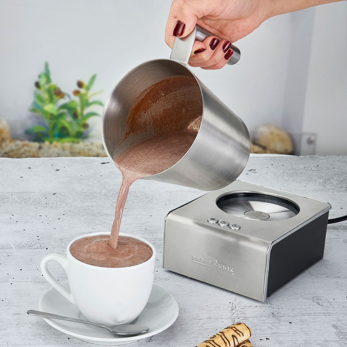 Espumador De Leche Automático, Acero Inoxidable, Calentamiento Integrado, Adecuado Chocolate Proficook Pc-ms1032, Plata_2