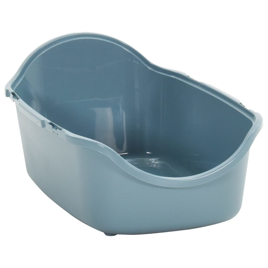 Vidaxl Bandeja De Arena Para Gatos Con Tapa Pp Blanco Azul 56x40x40 Cm_4