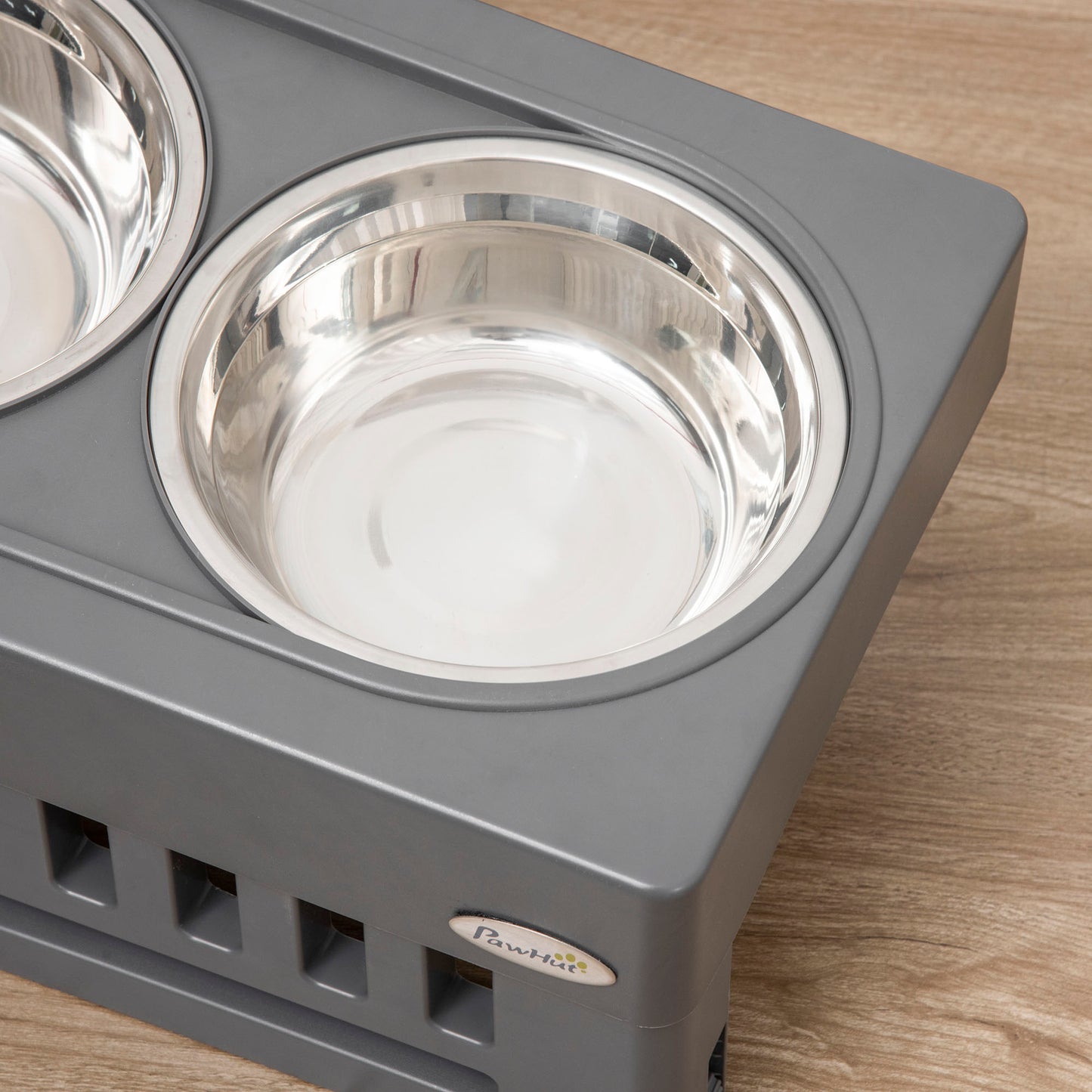 Pawhut Comedero Elevado Para Perros Con 2 Platos Altura Ajustable 44x27,7x28 Cm_3