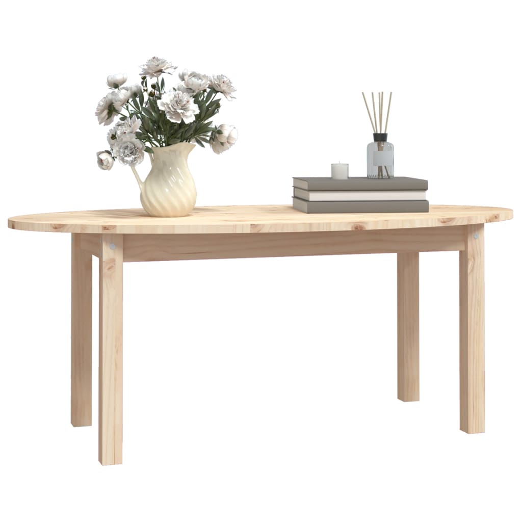 Mesa De Centro De Madera Maciza De Pino 110x55x45 Cm_2