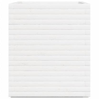 Jardinera De Madera Maciza De Pino Blanca 90x60x72 Cm_5