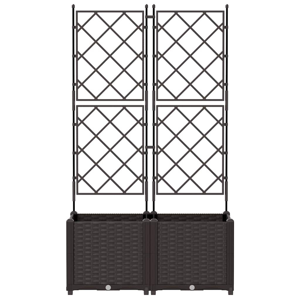 Vidaxl Maceta De Jardín Con Enrejado 2 Pcs Marrón 80 X 40 X 143 Cm Pp_4