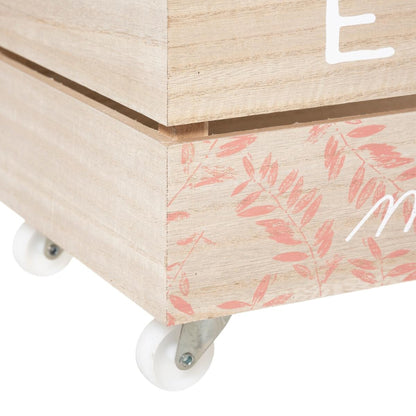 Set De 2 Cajas Xl Impresión En Madera Rosa_2