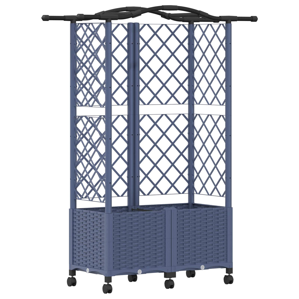Cama Elevada Con Trellis Y Techo Gris 122 X 40 X 144 Cm Pp_0