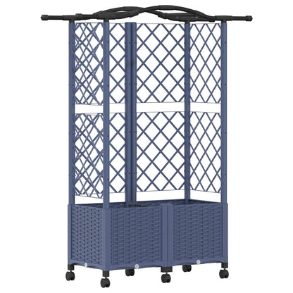 Cama Elevada Con Trellis Y Techo Gris 122 X 40 X 144 Cm Pp_0