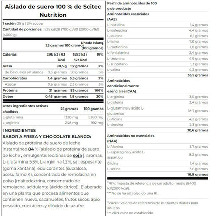 100% Whey Isolate 700 Gr Chocolate Blanco - Fresa_5
