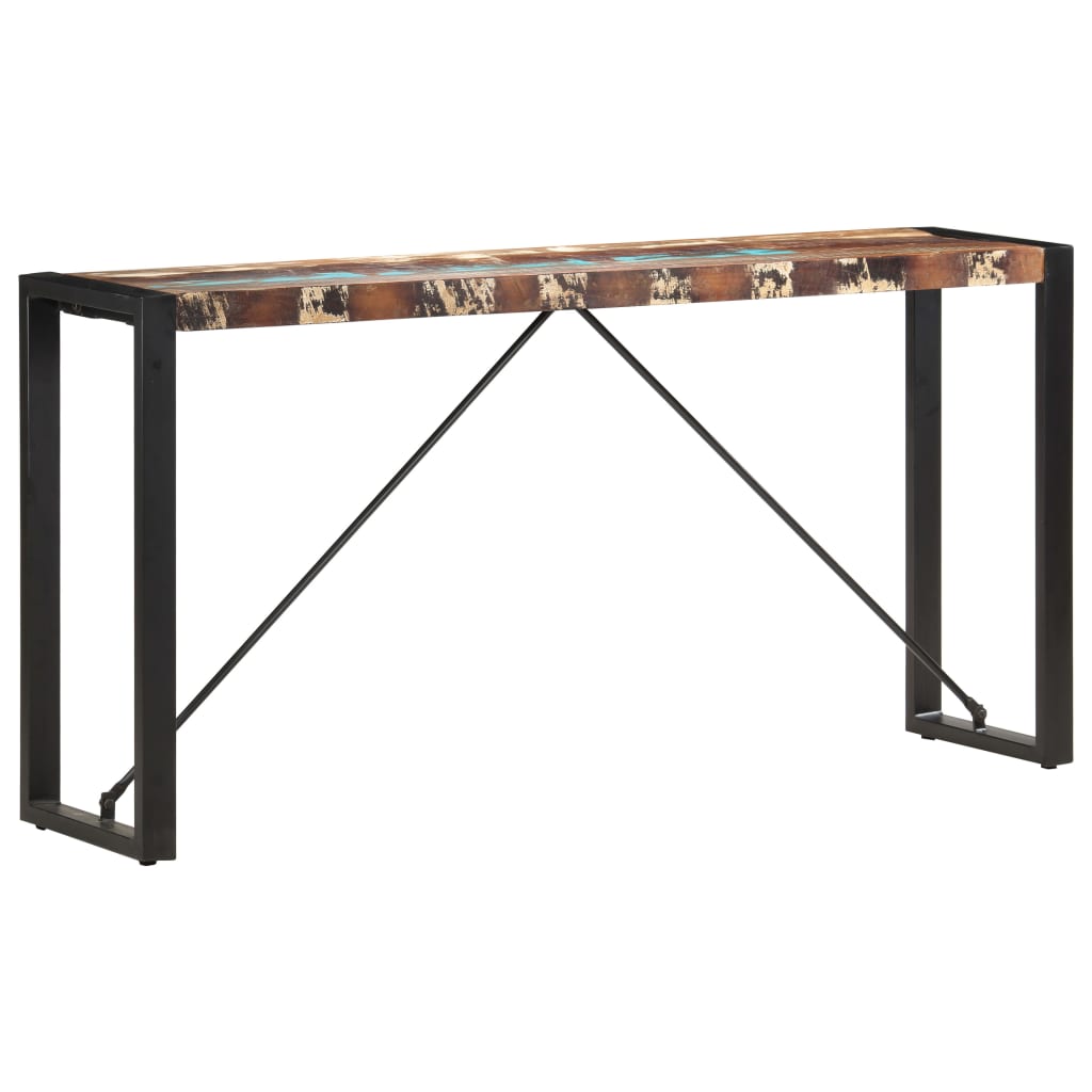 Mesa Consola De Madera Maciza Reciclada 150x35x76 Cm_4