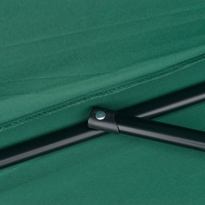 Sombrilla De Jardín Outsunny Metal, Poliéster Verde 269x138x236 Cm_4