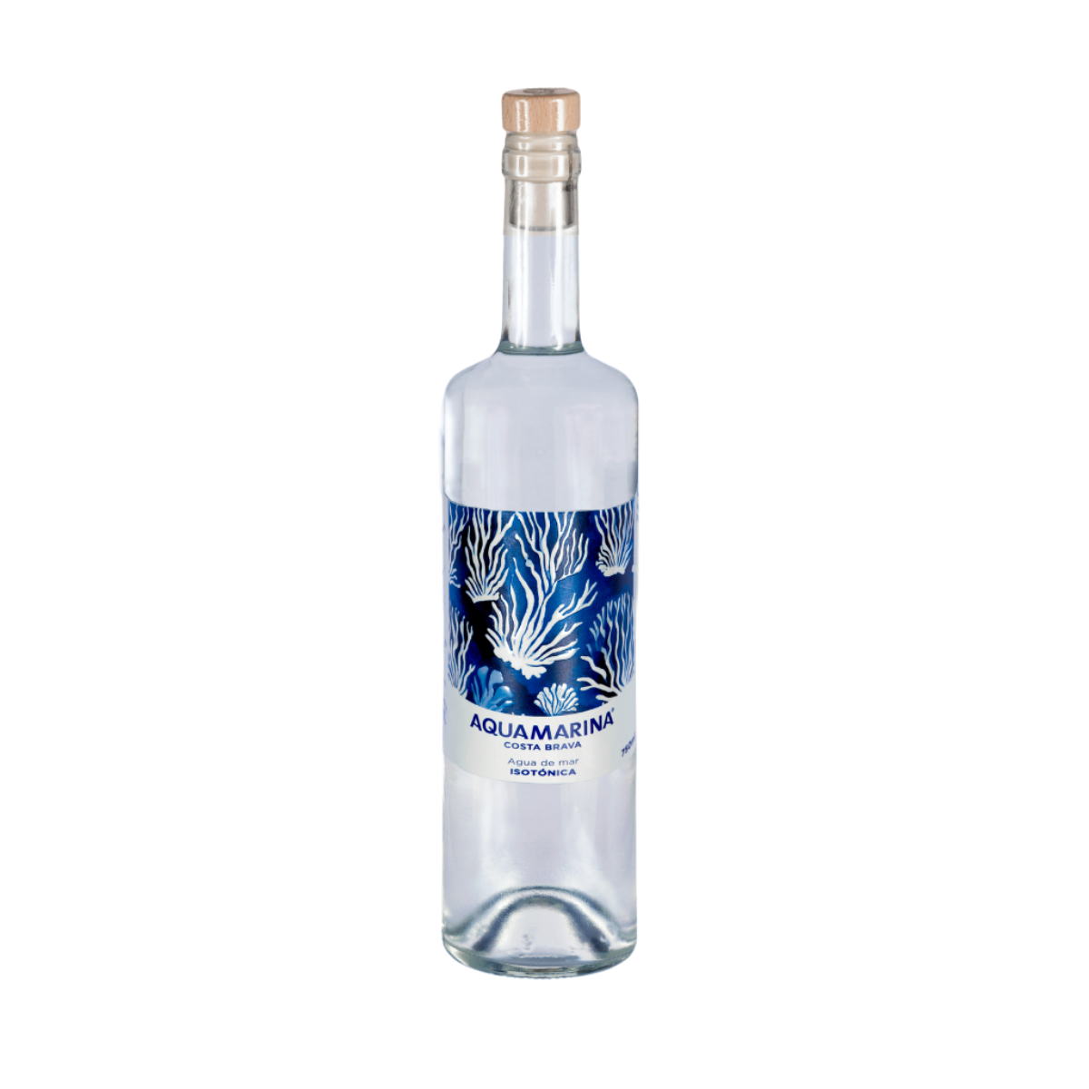 Água do mar isotónica transparente, copo de água-marinha, 750 ml.