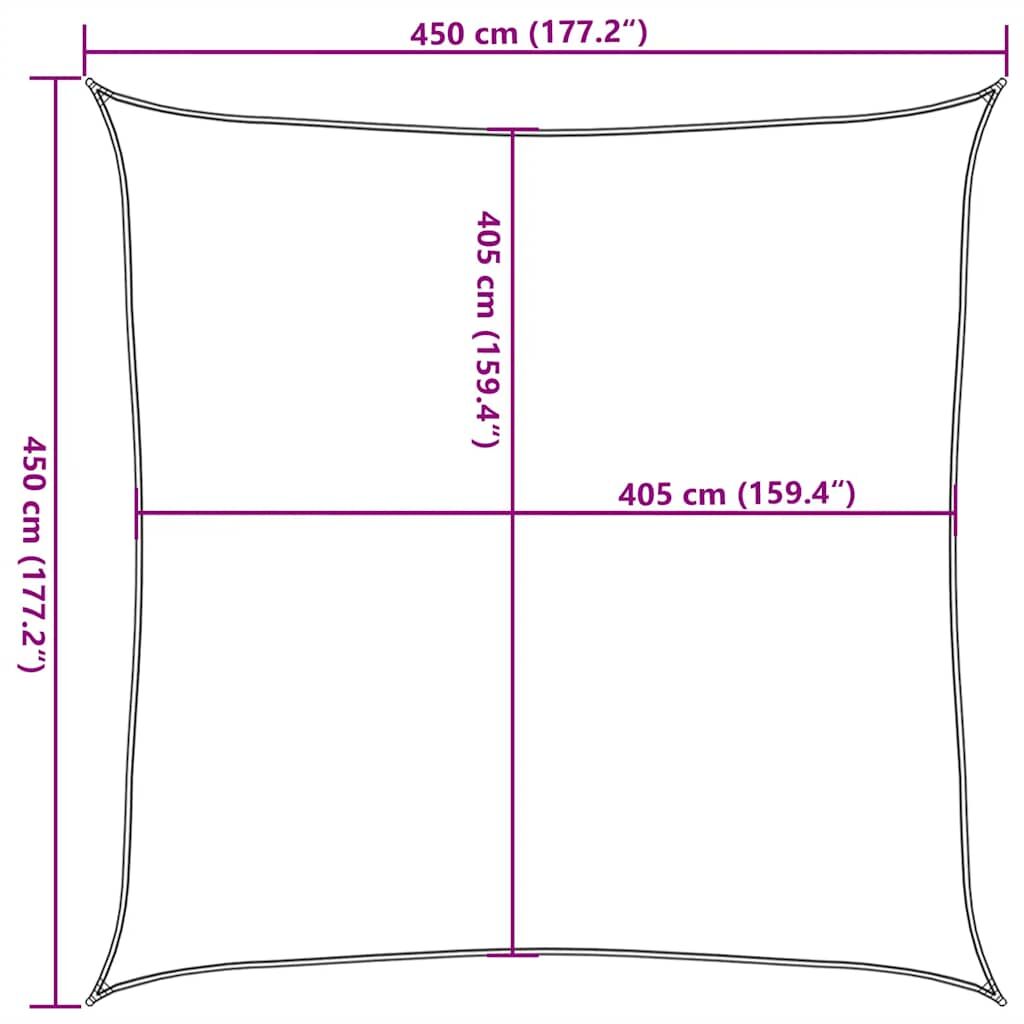 Vidaxl Toldo De Vela Rojo Hdpe 160 G/m² 4,5x4,5 M_2