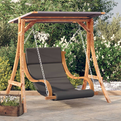 Vidaxl Columpio Con Cojín Y Toldo Madera Maciza De Abeto_1