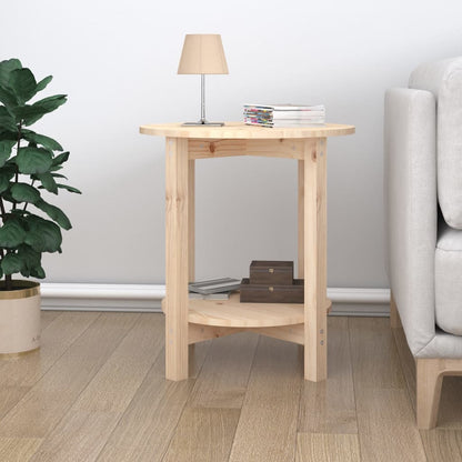 Mesa De Centro De Madera Maciza De Pino Ø55x60 Cm_1