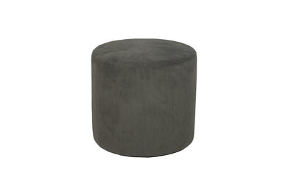 Grand Pouf, Bout De Canapé Taburete Salón Redondo Pana Gris Antracita D45x40cm- Muebles De Salón_0