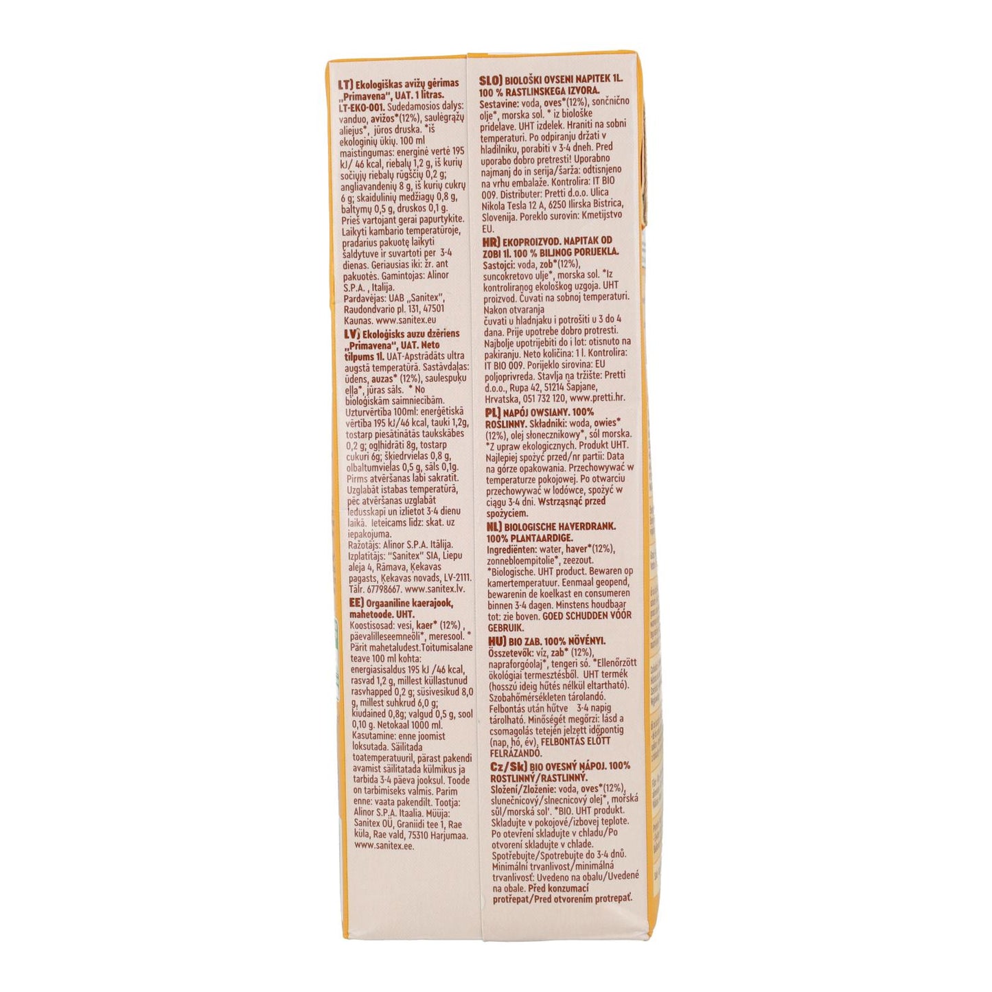 Bebida de Aveia Primavena BIO 1 L