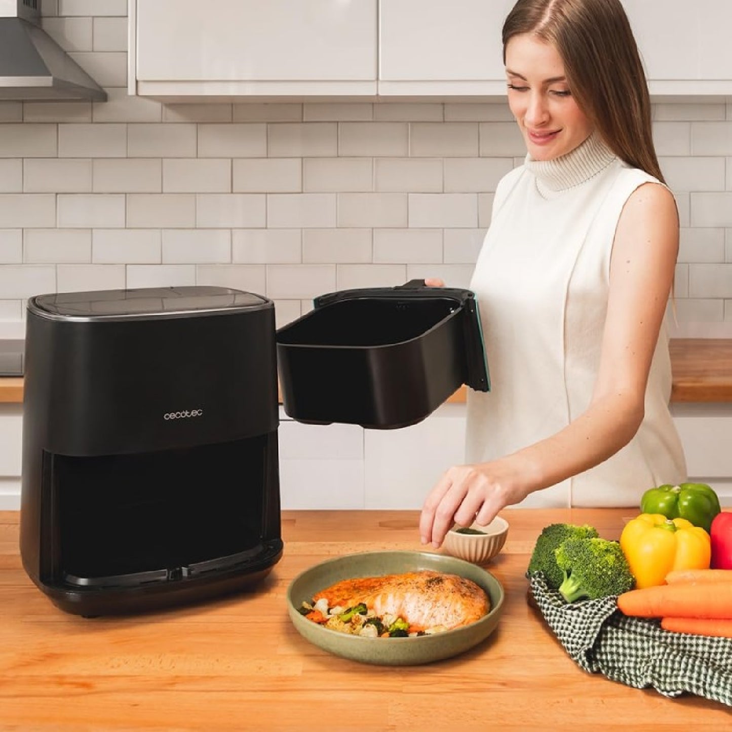 Freidora De Aire Sin Aceite De 5'5l Cecofry Fantastik 5500,1500w,tecnología Perfectcook, 9 Modos De Cocinado,táctil, Regulable 80-200grados C,cocina_3