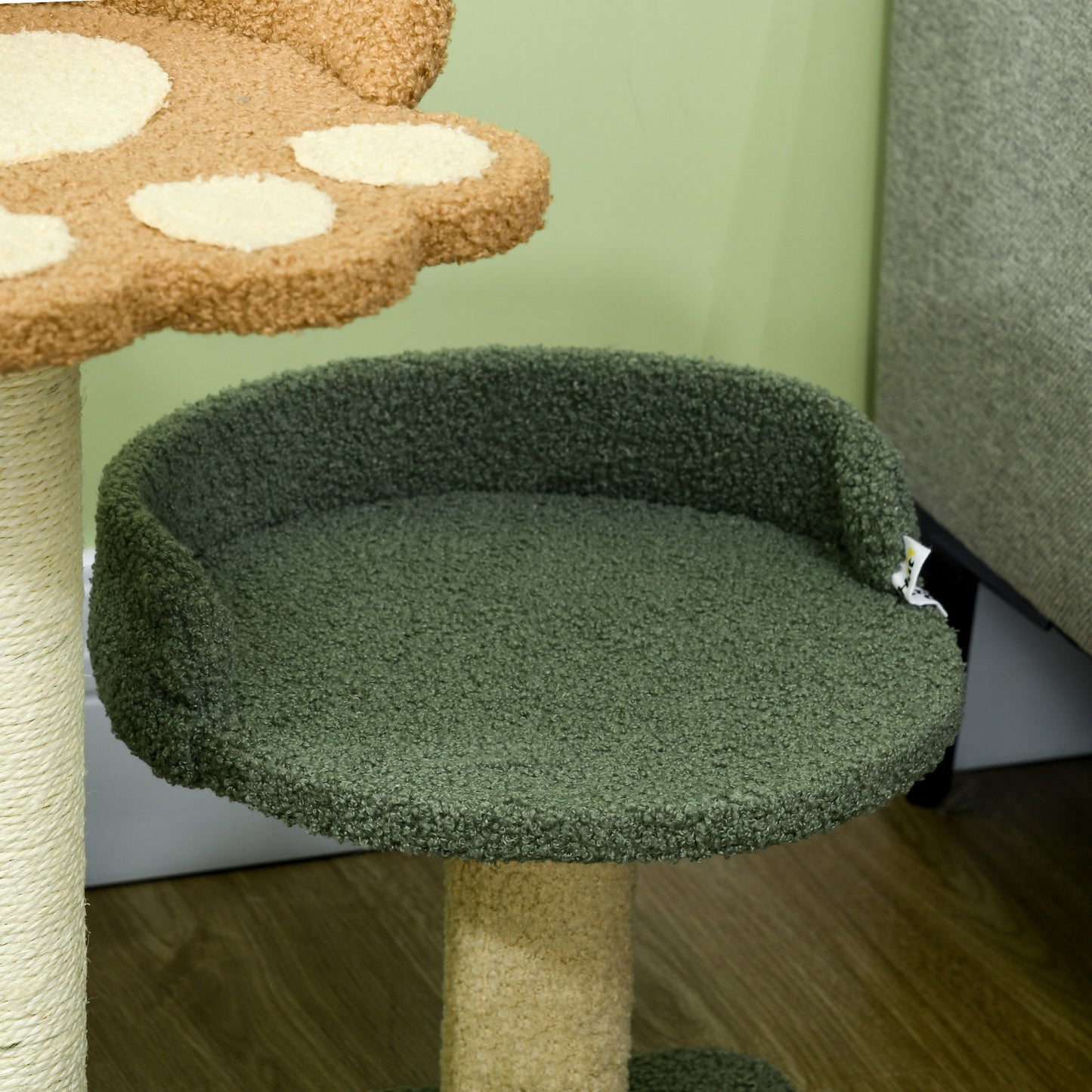 Pawhut Árbol Rascador Para Gatos Pequeño Con Cama 43x39x52 Cm Multicolor_3