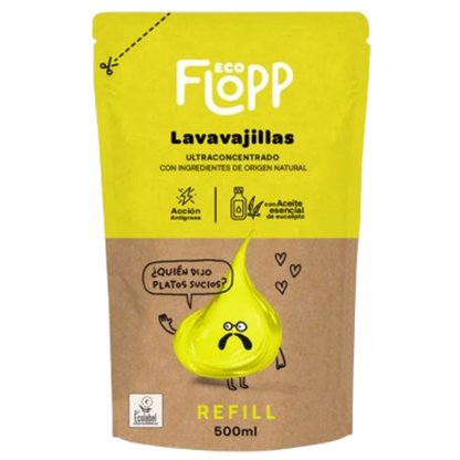 Flopp 500ml Ultra Concentrado Eco Recarga para Máquina de Lavar Loiça