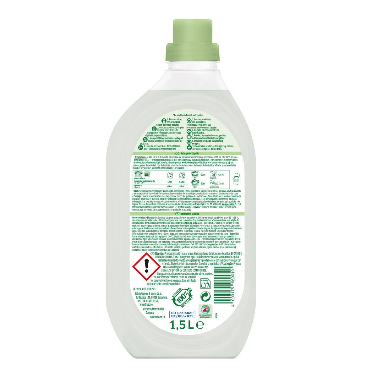 Detergente para bebé, Frosch, 1500 ml
