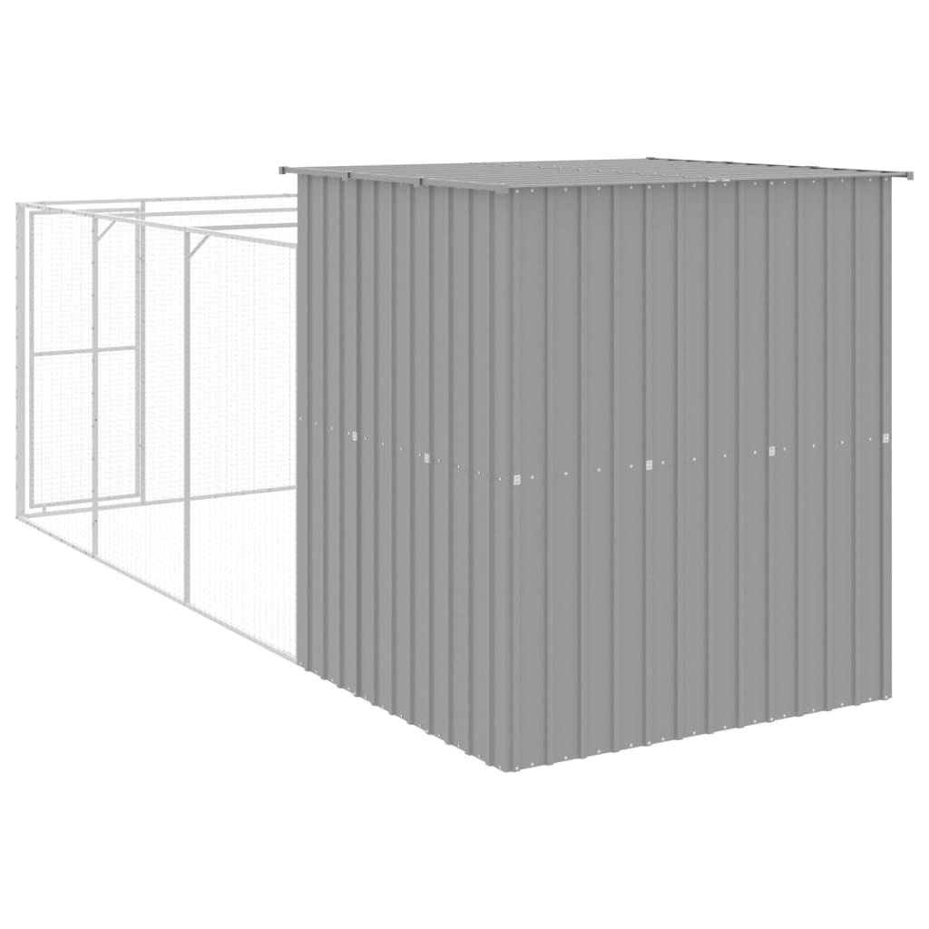 Caseta Perros Corral Acero Galvanizado Gris Claro 165x455x181cm_4