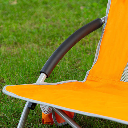 Aktive Pack 4 Sillas Plegables Playa Bajas 50x51x67 Cm Naranja Con Posavasos_5