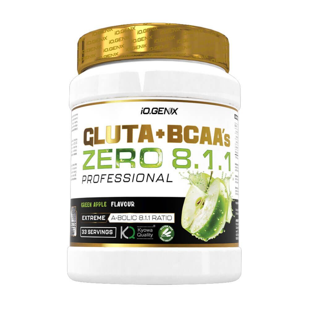 Gluta + Bcca´s Zero 8:1:1 - 500g - Manzana Verde - Bcaa + Glutamina - Io.genix_0