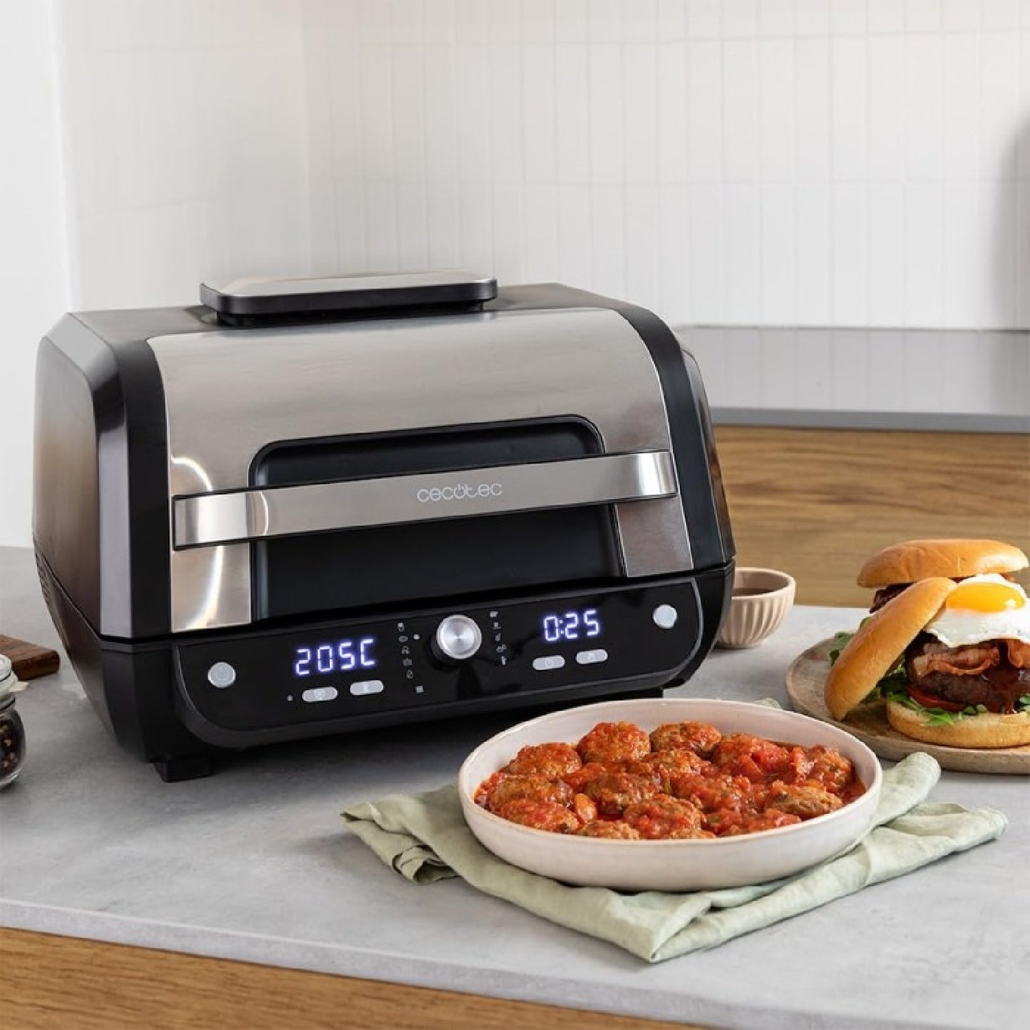 Freidora De Aire Sin Aceite De 8 L Cecofry Firedome 8000 Pro. 1700 W, Doble Resistencia, 4 Niveles De Grill, 12 Modos Predefinidos, Temperatura Y Ti_4