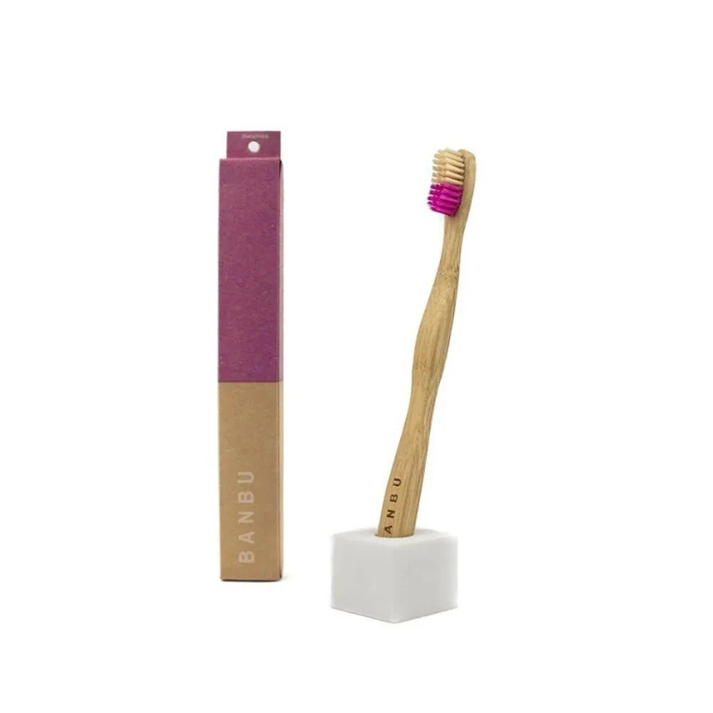 Cepillo De Dientes De Bambú Duro Rosa Banbu_0