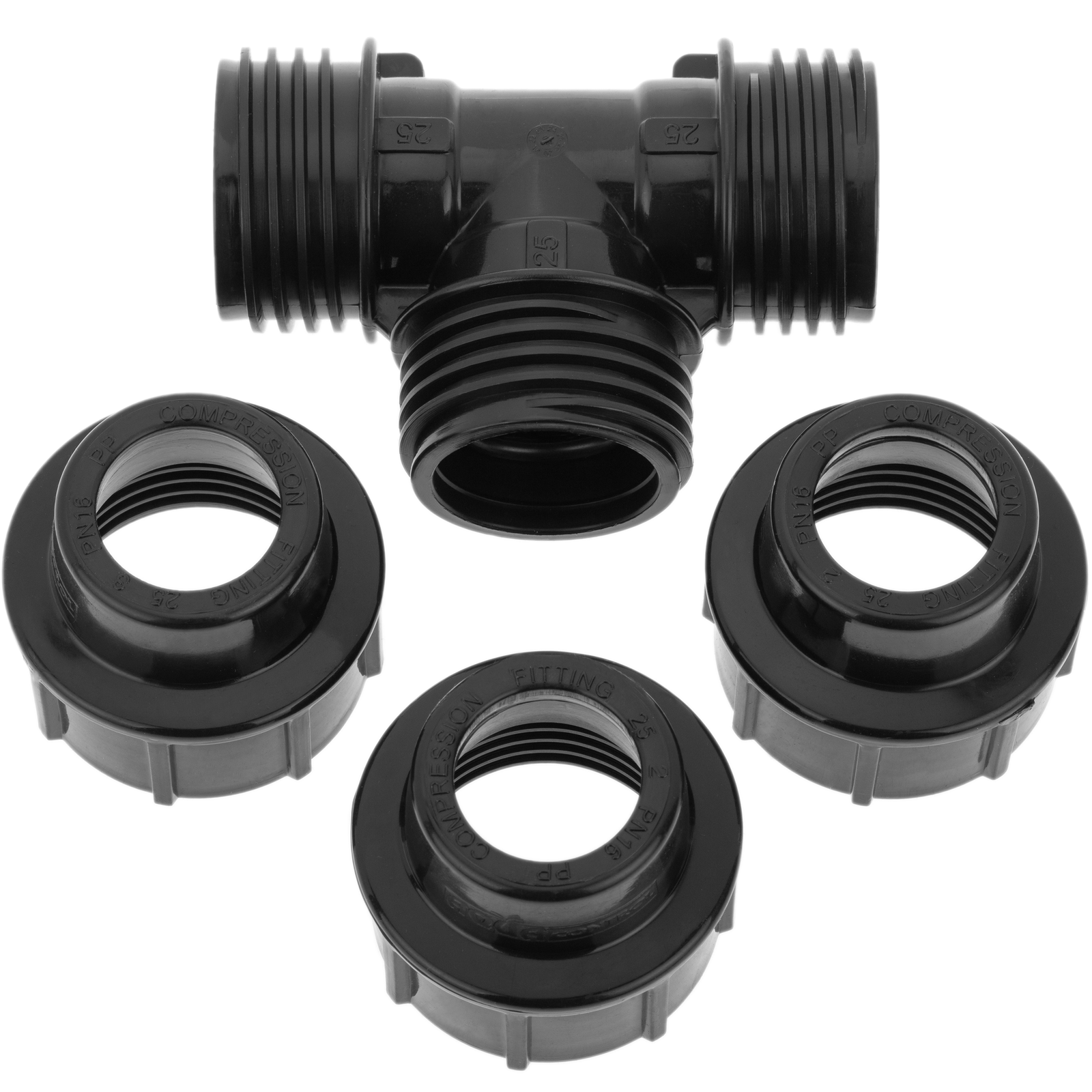 Pack De 5 Unidades Conexión T De Polietileno 25 Mm X 3/4“ Para Sistema De Riego_2