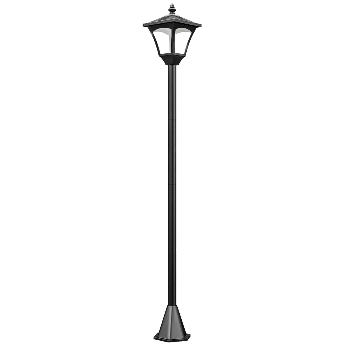 Farol Solar De Jardín Outsunny Plásico Negro 15x15x120cm_0