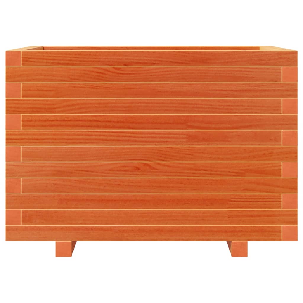Jardinera Madera Maciza De Pino Marrón Cera 70x40x49,5 Cm_4