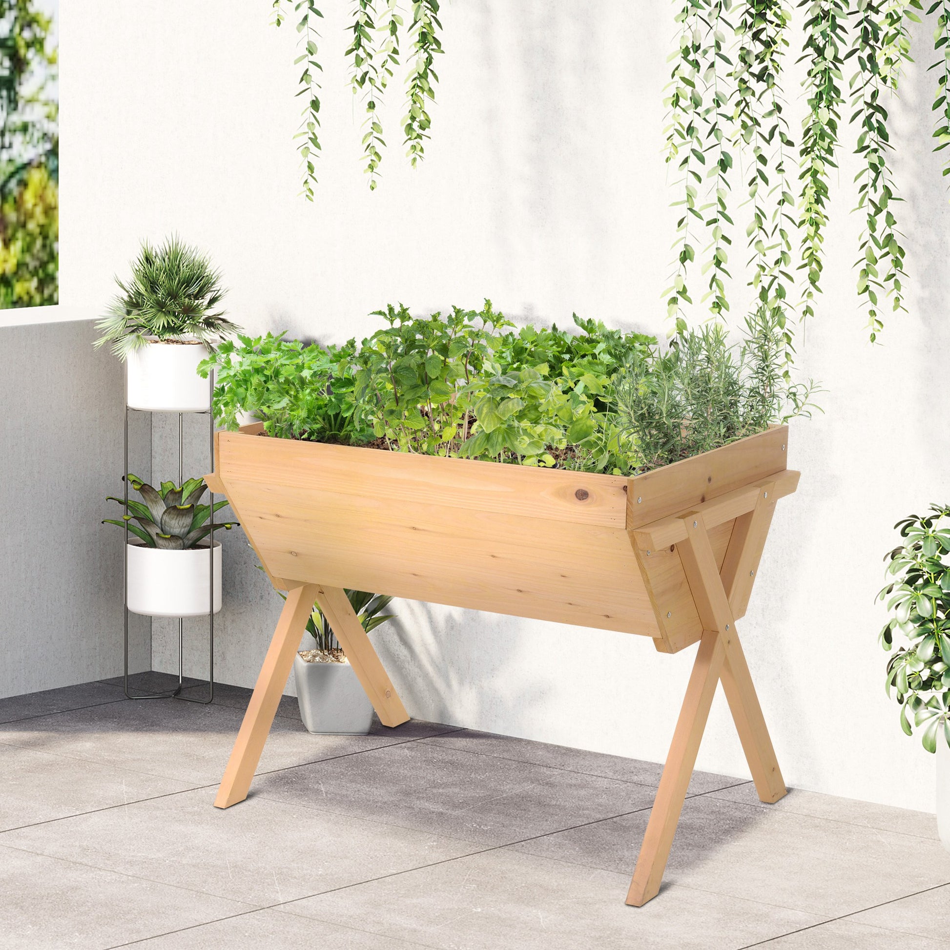 Outsunny Huerto Urbano Mesa Cultivo Para Plantas Hortalizas Con 4 Orificios_1