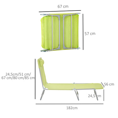 Outsunny Tumbona Plegable Y Reclinable Con Reposacabezas Y Respaldo Ajustable_2