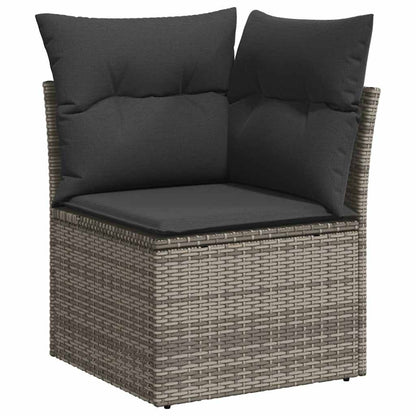 Set De Sofás De Jardín 7 Pzas Con Cojines Ratán Sintético Gris / Vetonek_2